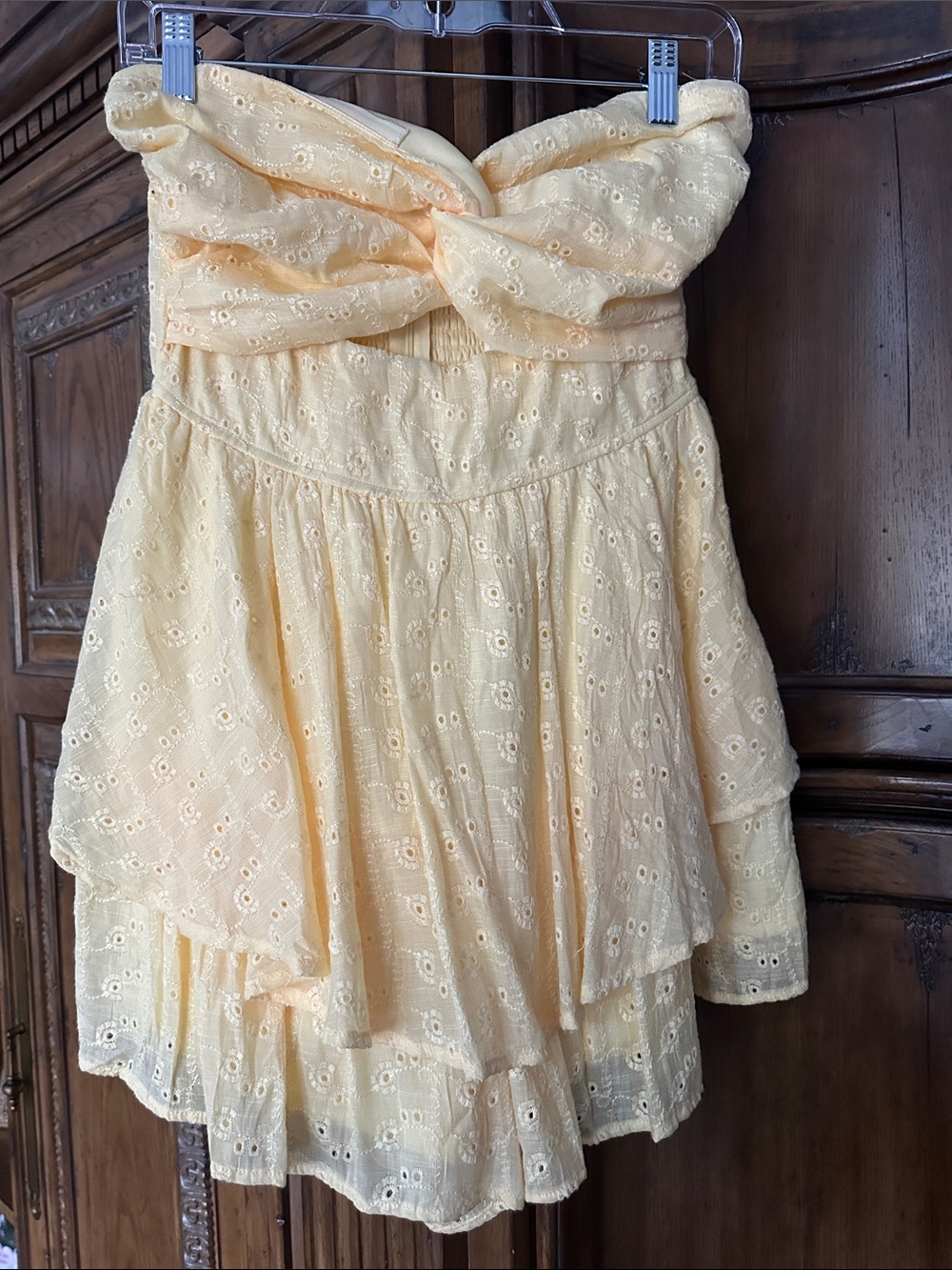 Sweet Buttercup Eyelet Strapless ladies romper